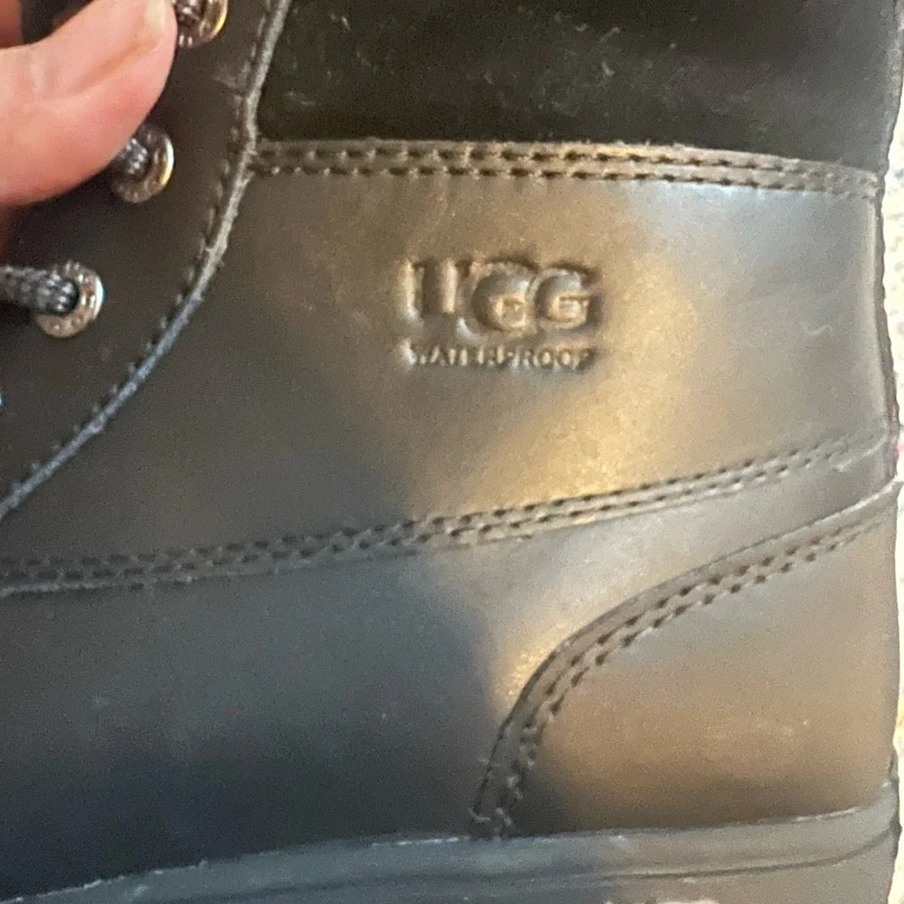 Kids UGG Black Lace-Up Winter Boots